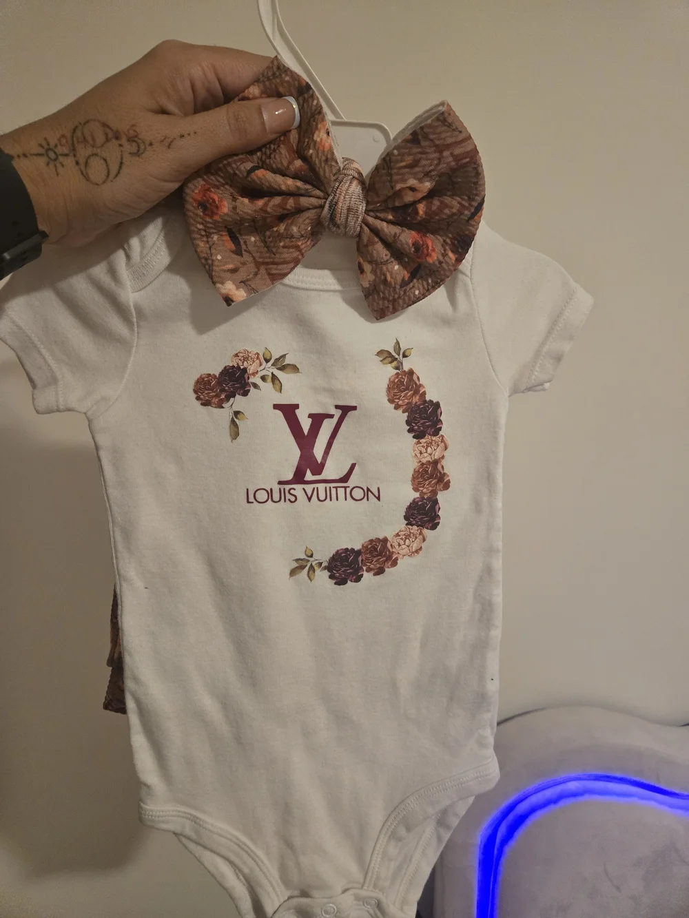 Kids Purple Ruffled Sleeve One-Piece Onesie by